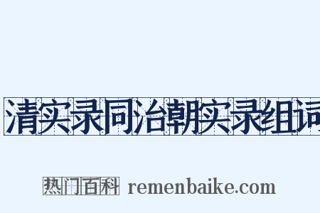 清实录同治朝实录组词是什么意思的图片